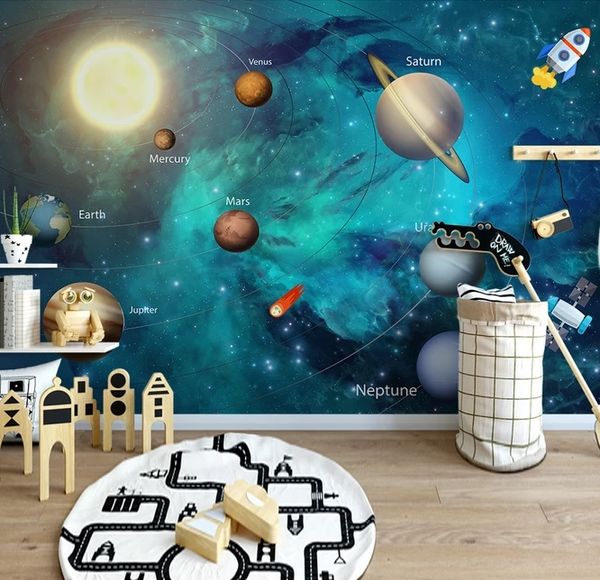 Пользовательские пространство Вселенной обои для гостиной 3D фото фреска обои для детской комнаты фон настенная живопись