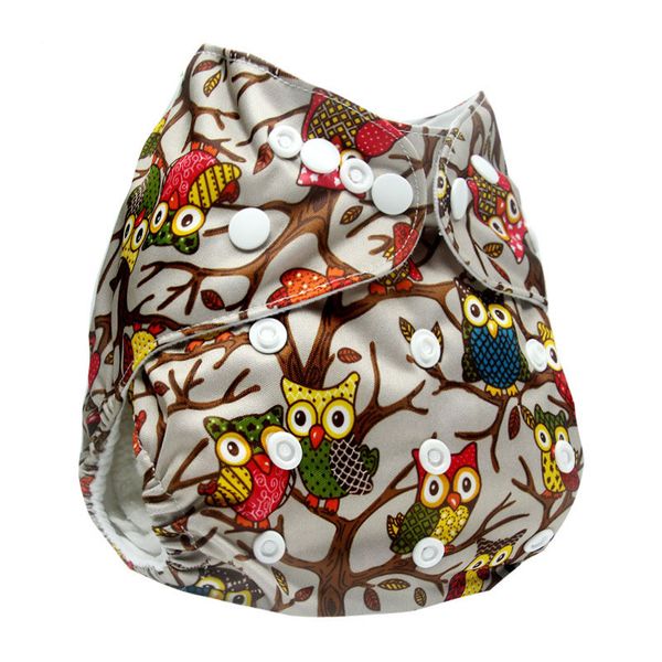 

new baby cloth diapers adjustable cartoon owl cloth nappy washable waterproof reusable babies pocket nappies