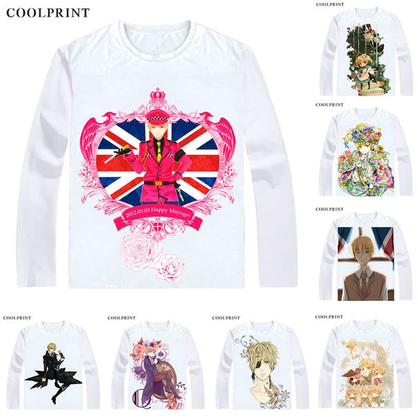 

united kingdom arthur kirkland artie t shirt axis powers hetalia men t-shirt casual vintage tshirt printed long sleeve shirts, White;black