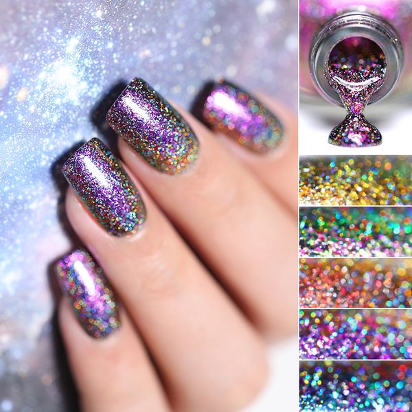 

born pretty holographic peacock nail polish 6ml holo shinning glitter nail varnish lacquer black base needed