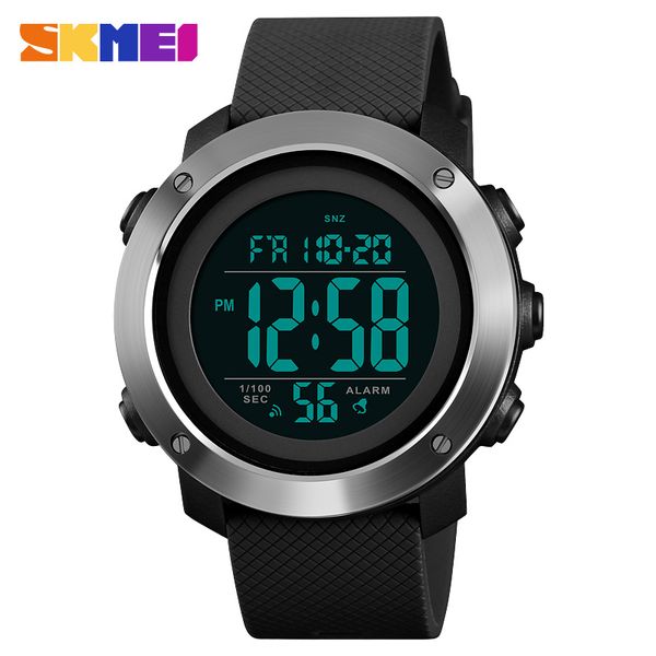 

skmei countdowns sports watches waterproof man watch 2018 relogio masculino mens watches led digital watch men, Slivery;brown