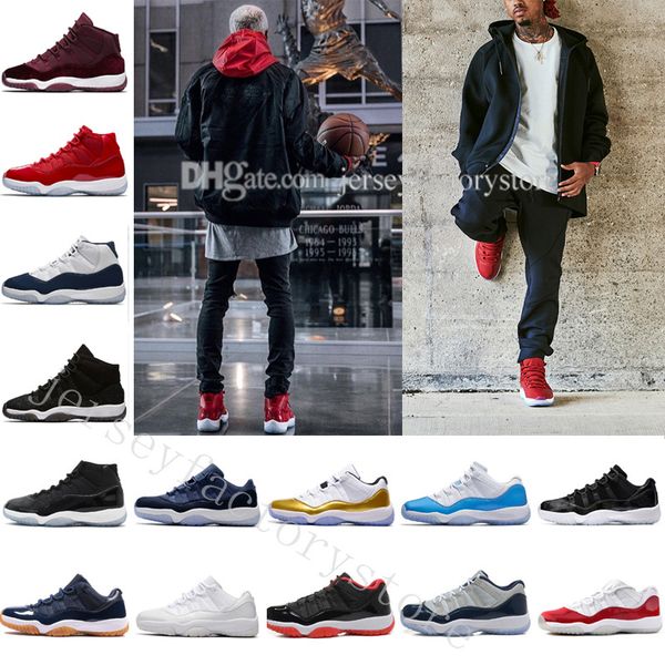 

with box 11 mens basketball shoes 2018 space jam 45 gym red patent leather + nylon black concord 11s women trainer midnight navy us 5.5-13