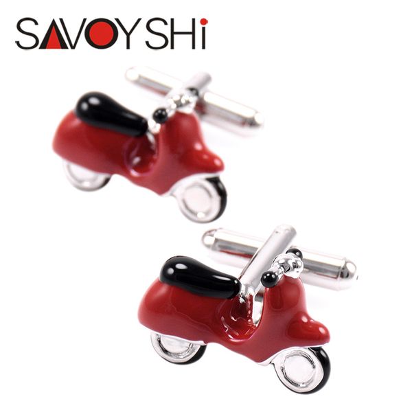 Salvayshi fashion 3d moto gemelli per cuffie per camicia da uomo chiodi di alta qualità a smalto rosso links nozze dono dono gioielli regalo 9272882