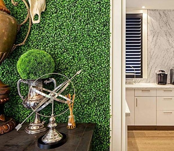 2019 40 60cm Artificial Plants Wall Hedge Lawn Boxwood Hedge Artificial Lawn Garden Backyard Home Decor Simulation Grass Lawn Outdoor Flower Wall From