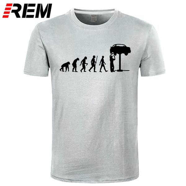 

cotton summer style evolution auto mechaniker mechanic car t-shirt funny gift t shirt for men tee o-neck, White;black