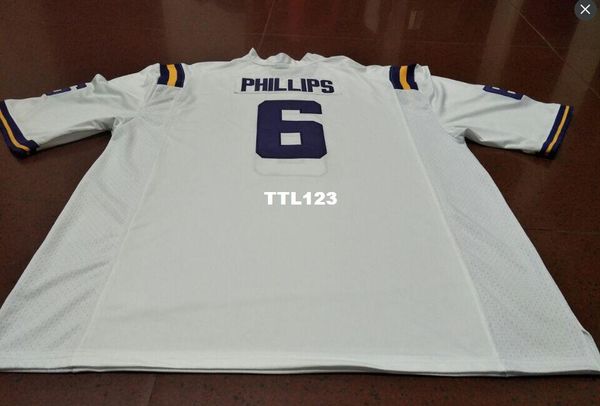 

men #6 purple white jacob phillips lsu tigers alumni college jersey or custom any name or number jersey, Black;red
