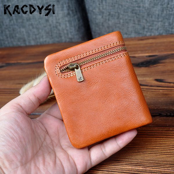 

genuine cow leather original handmade vintage wallets short purse simple billfold wallet leather mini fashion money clips, Red;black