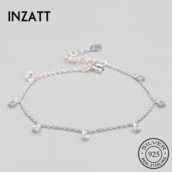 

inzatt classic minimalist crystal water drop bracelet for women wedding party charm 925 sterling silver fine jewelry 2018 gift, Golden;silver