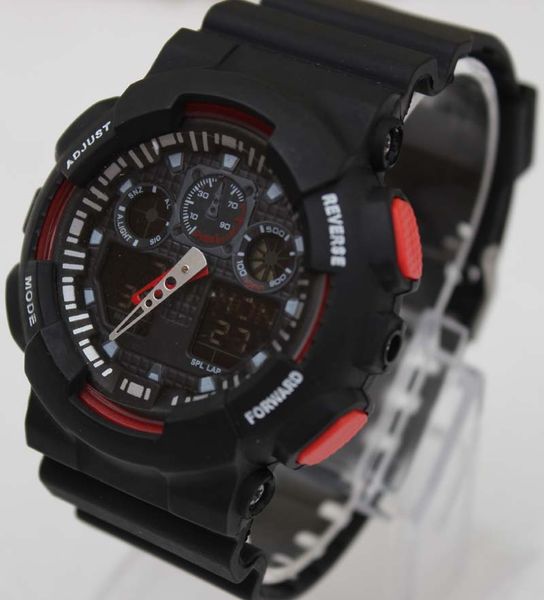 

2018 новое прибытие top relogio GA100 Мужские спортивные часы, черный циферблат LED хроногра