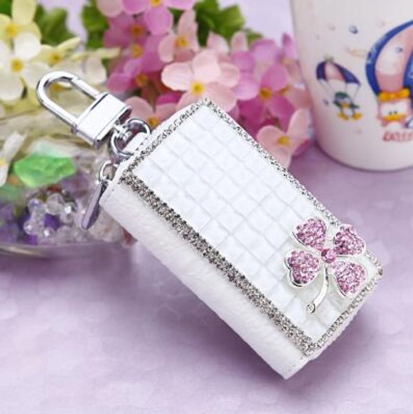 

2018 cow leather key wallets men & women car key bag multi function purse case fashion diamond housekeeper holders, Red;blue