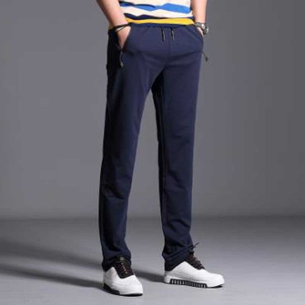 

men's wear pants straight barrel repair and elastic knitted sweat pants, Black
