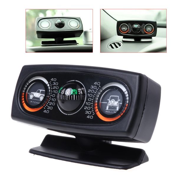

fashion new 1 pc 3 in 1 auto car compass inclinometer angle slope level meter finder gradient balancer decoration