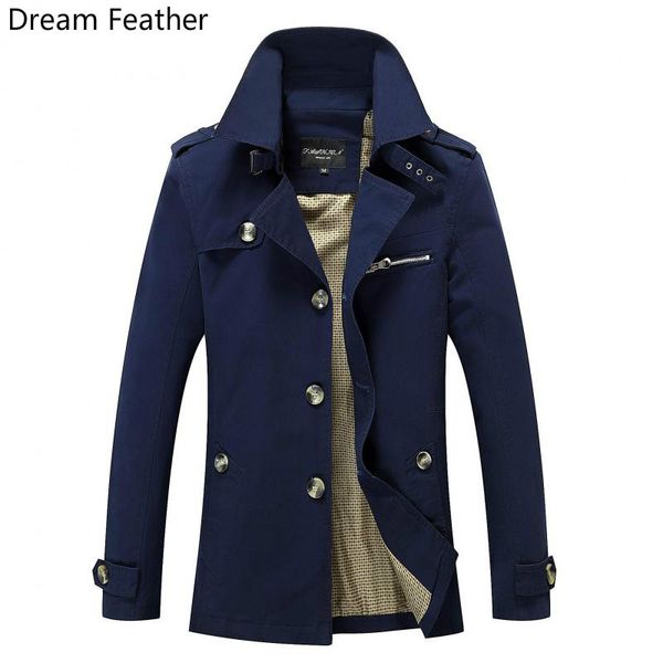 

new brand 2017 spring new long men's clothing coat coat to increase the long section of men's windbreaker, Tan;black