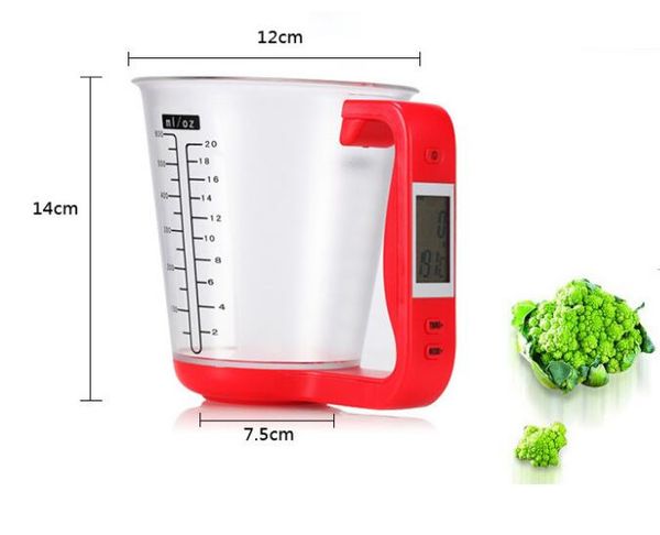 Кухня электронный мерный стаканчик выпечки масштаба 1KG600ML жидкость мерный стаканчик кухня электронные весы молоко l измерительное устройство mail free direc