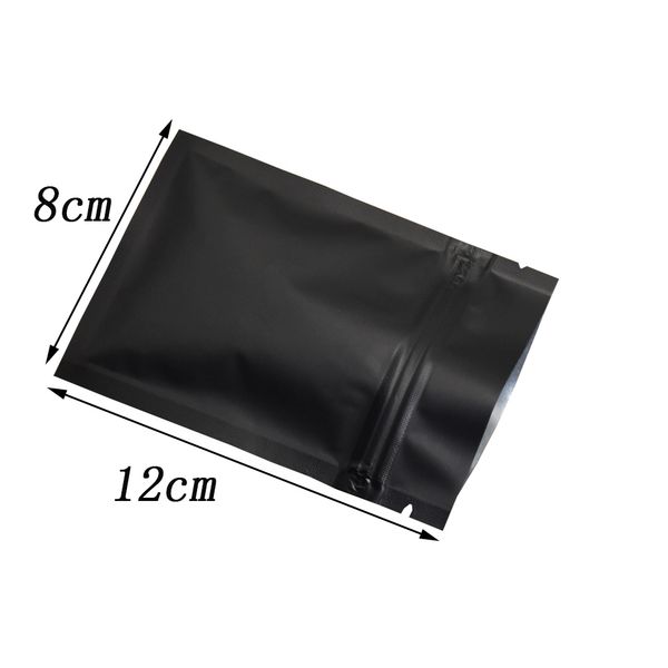 

8*12cm bulk food ziplock zip bags bags black mylar foil package storage lock aluminum resealable packing pouches food flat matte snack hakc