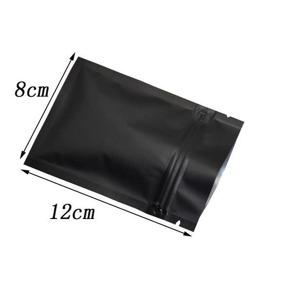 

food lock resealable storage zip matte bulk bags aluminum ziplock black mylar package 8*12cm foil packing pouches food snack flat bags rdmm, Red;black