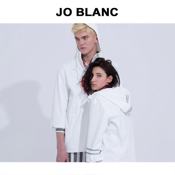 

jo blanc fisherman waterproof pullover coat | fashion raincoat | street style bright white, Tan;black