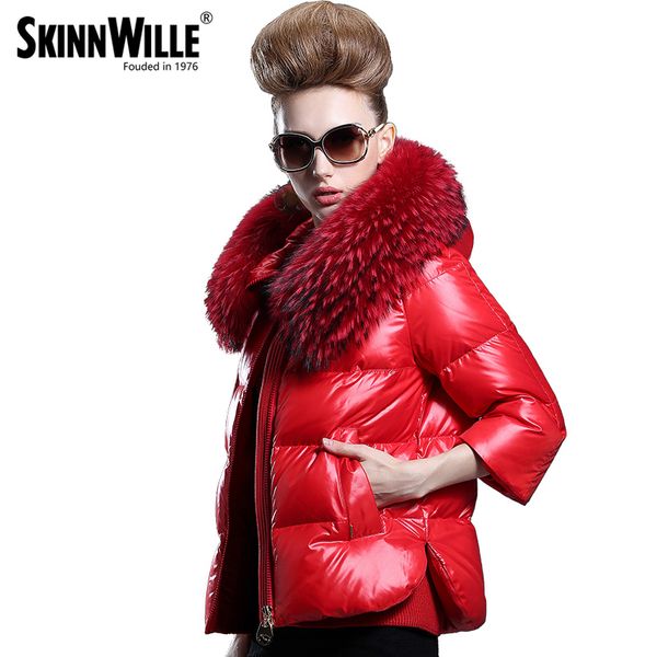 Großhandel 2019 Skinnwille Damen Winter Jacken Mäntel Mantel Großhandel 2017 Frauen Winter Große Pelzkragen Mantel