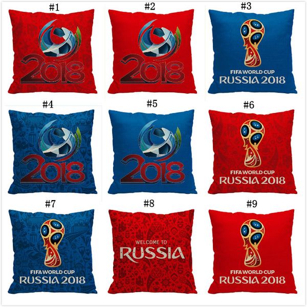 

new arrive popular world cup football cushion home sofa decoration linen cotton pillow covers personalized customization 45*45cm