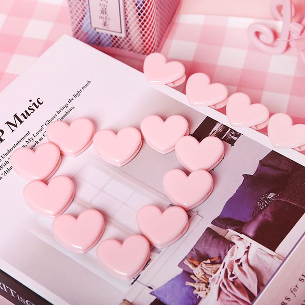 

2 pcs cute pink mini clip school stationery love heart binder p clips note letter paper clip diy decoration office supplies