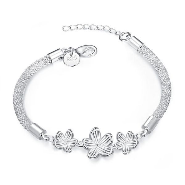 

plum flower bracelet sterling silver plated bracelet ; sale fashion men and women 925 silver bracelet spb360, Golden;silver