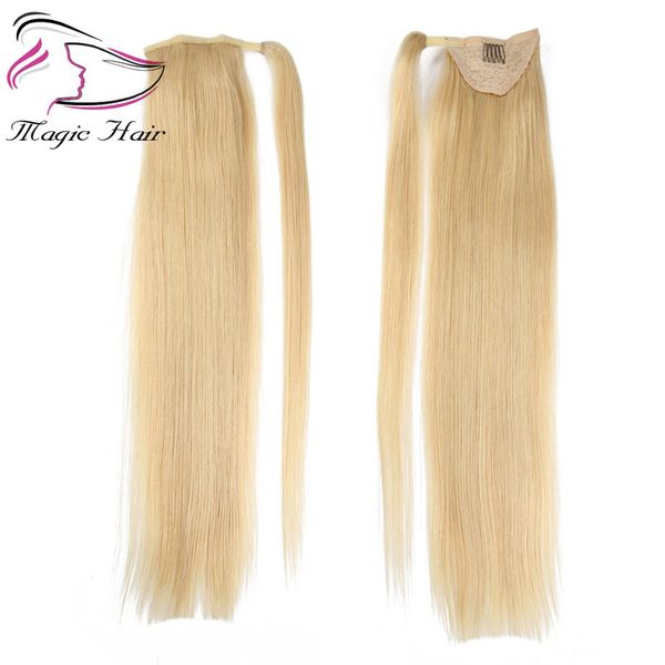 Evermagic Pferdeschwanz-Echthaar, Remy, gerade, europäische Pferdeschwanz-Frisur, 50 g, 100 % natürliches Haar, Clip-in-Extensions