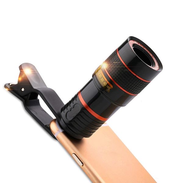 

Universal Clip 8X 12X Zoom Cell Phone Telescope Lens Telephoto External Smartphone Camera Lens