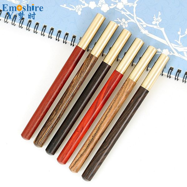 

oem ballpoint pen business solid wood ballpoint pen brass metal brass gel custom logo for company stationery b660, Blue;orange