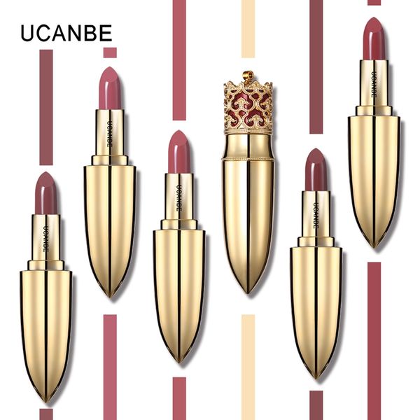 

5pcs/set Crown Velvet Matte Lipstick Set Golden Nude Long Lasting Pigment Lips Stick Rouge Natural Cosmetic#