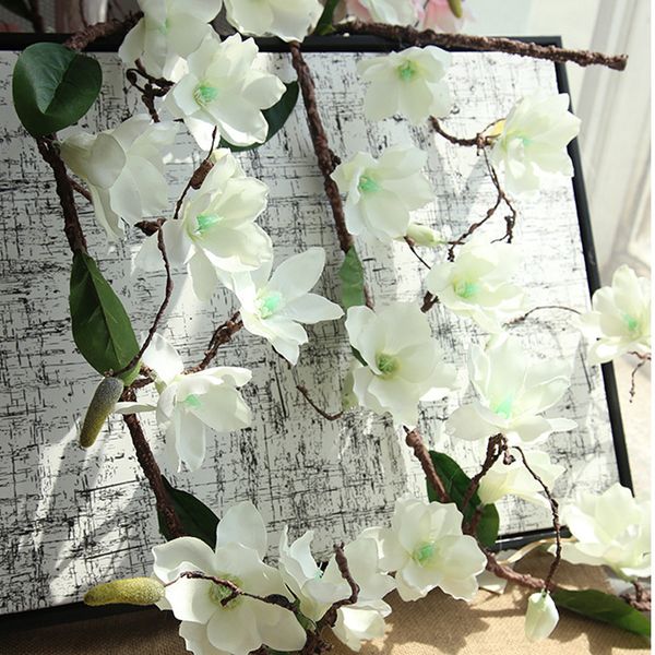 

artificial magnolia blossom vines flower tracery wall hanging for wedding artificial floral decoration office decoration flowers
