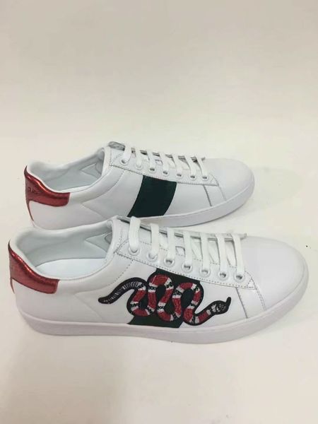 

New man designer sneakers Falacer top quality casual ace shoes luxury brand white color genuine leather lace up with bee star size 38-44