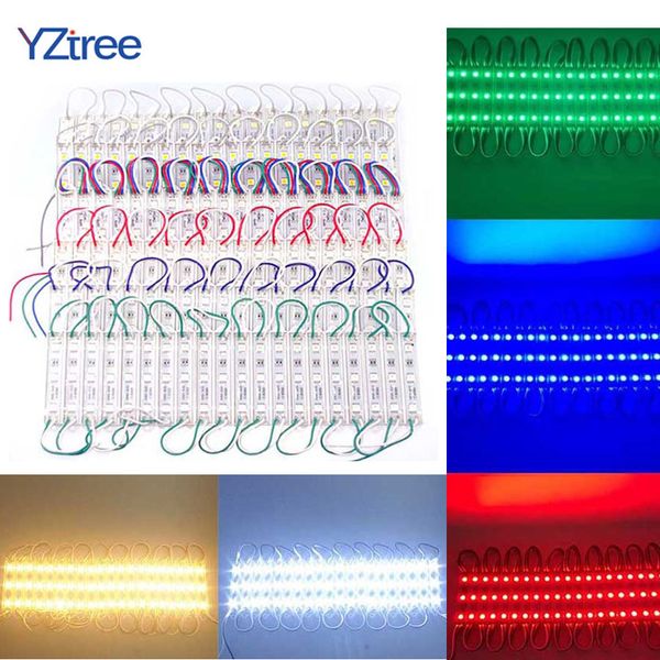 

20pcs 3leds smd 5050 led modules light dc12v waterproof lamp backlight for billboard advertising light warm white red green blue