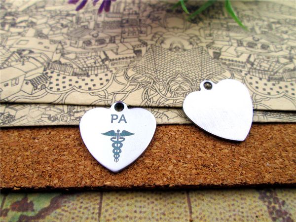 

40pcs--"pa caduceus medical "stainless steel charms more style for choosing diy charms pendants for necklace, Bronze;silver