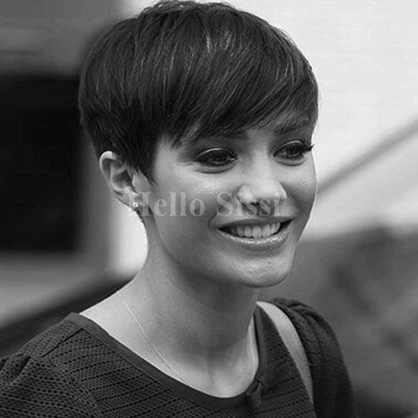 100 Brazilian Hair Wigs Black Human Short Hair Full Lace Wig