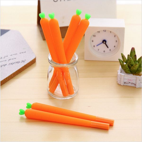 

cute black refill neutral pen stationery korean personalized signature gel pens student carrot water-based pen, Blue;orange