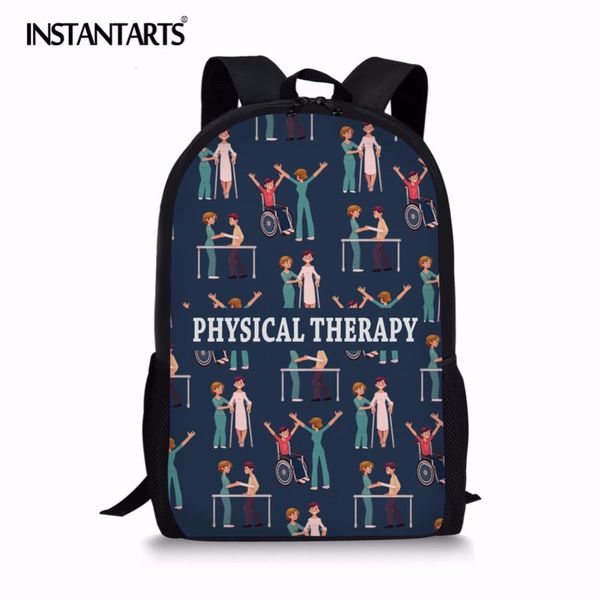 

instantarts physical therapy print women backpacks students school bag for girls rucksack female travel large capacity backpack