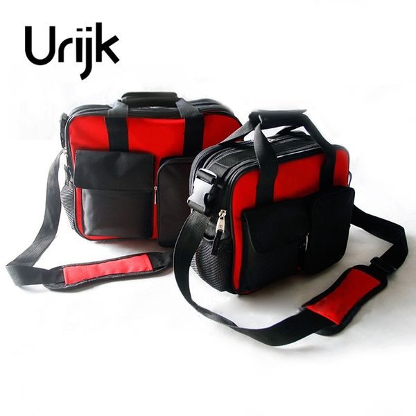 

canvas multi-function maintenance electrical kit wearable tool bag shoulder waterproof bag urijk buckle strap thickening pgnep, Red;black