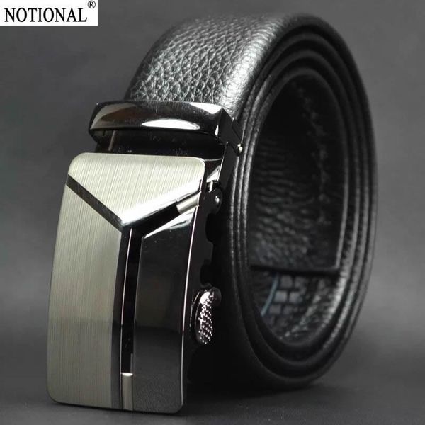 

notional leather belt men male genuine leather automatic buckle fashion designer high quality mens belts black nx2151, Black;brown