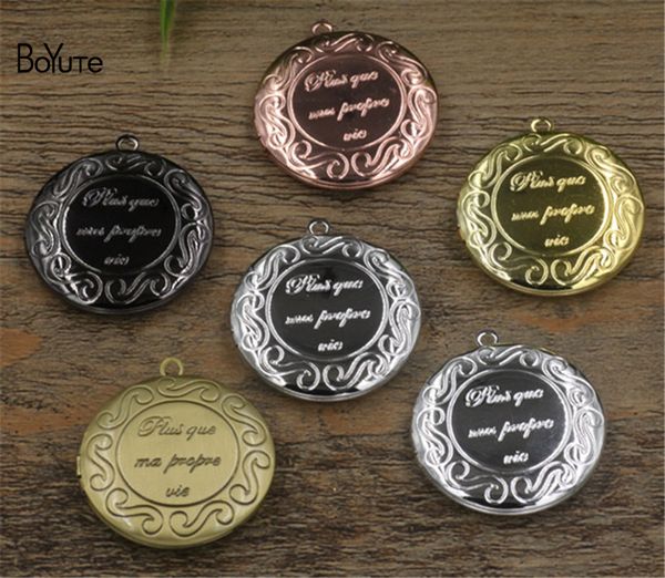 

boyute 10pcs 7 colors round 32mm metal copper floating locket pendant, Black