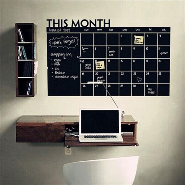 

60cm x 92cm monthly chalkboard chalk board blackboard removable wall sticker diy month plan calendar memo stickers