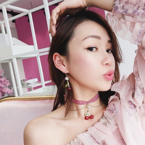 

европа и соединенные штаты вишня серьги женский длинные девушки сердце серьги уха ногти темперамент личности дикие ювелирные изделия уха, Silver