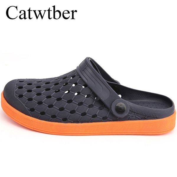 

catwtber men sandals men beach roman sandals brand casual shoes flip flops slippers sneakers summer shoes, Black
