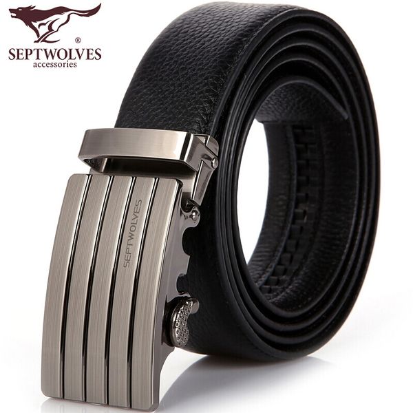 

septwolves men's belt ratchet leather dress belt with automatic buckle 3.55cm wide father's day gifts 7a413538000-4, Black;brown