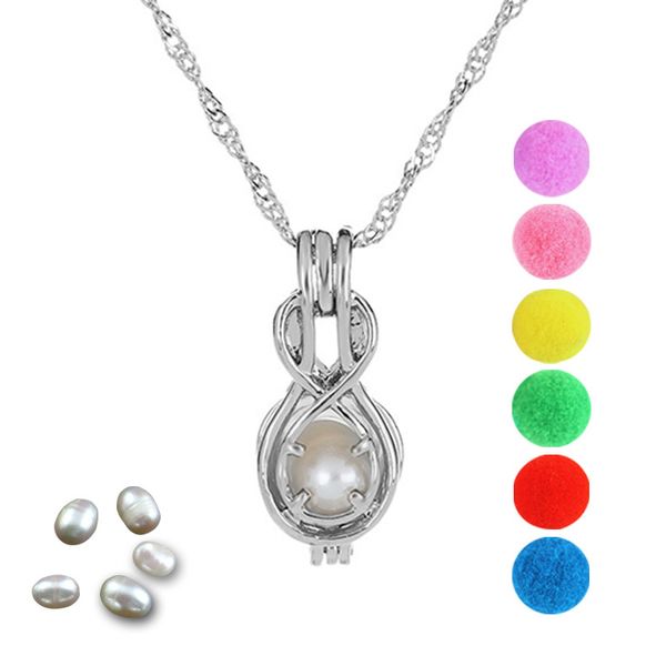 

жемчужина клетка гитара медальон кулон выводы клетка эфирное масло диффузор медальон для oyster pearl волокна мяч, Silver