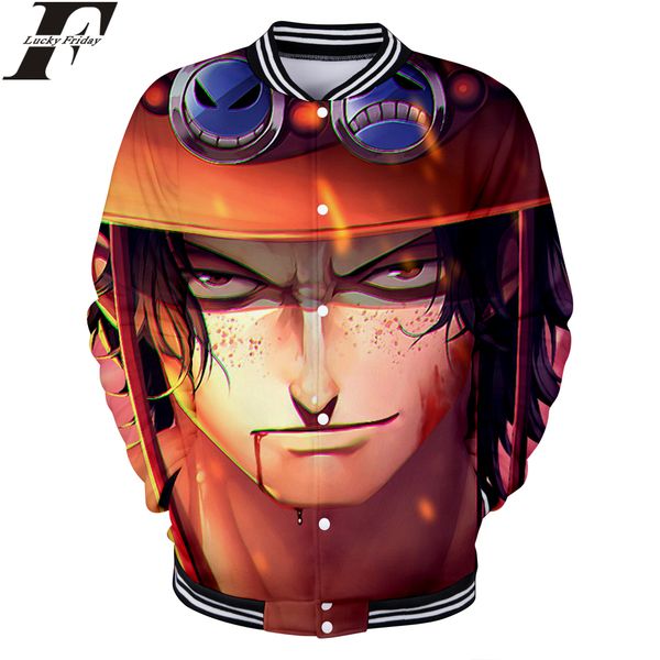 

one piece 3d printed baseball jacket bomber jacket anime man/women winter jacket coat clothes plus size 4xl, Black;brown