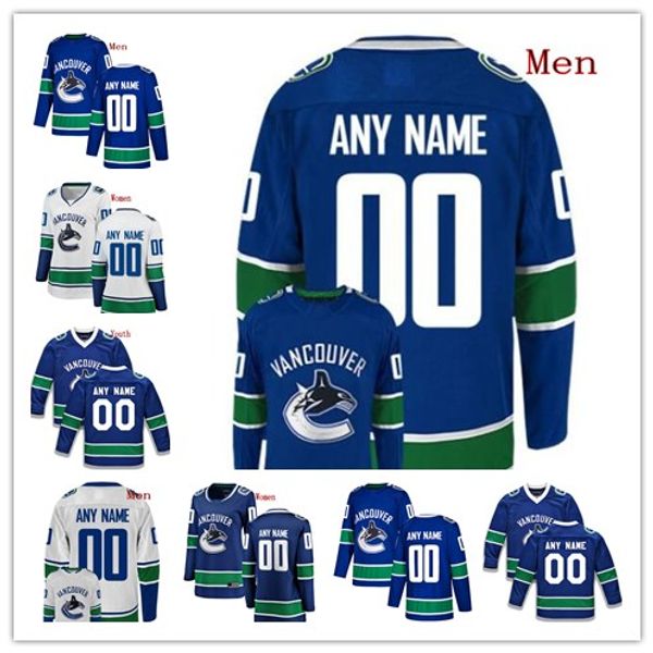 

Custom Vancouver Canucks Brock Boeser Bo Horvat Henrik Sedin Sven Baertschi any name any number mens women youth stitched Jersey