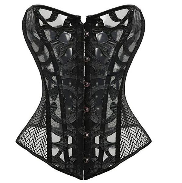 

women corset satin overbust lace up busiter shapewear outfit, Black;white