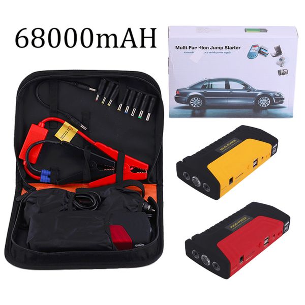 

new 68000ma multifunctional portable cars auto emergency start car jump starter power bank with three lights engine