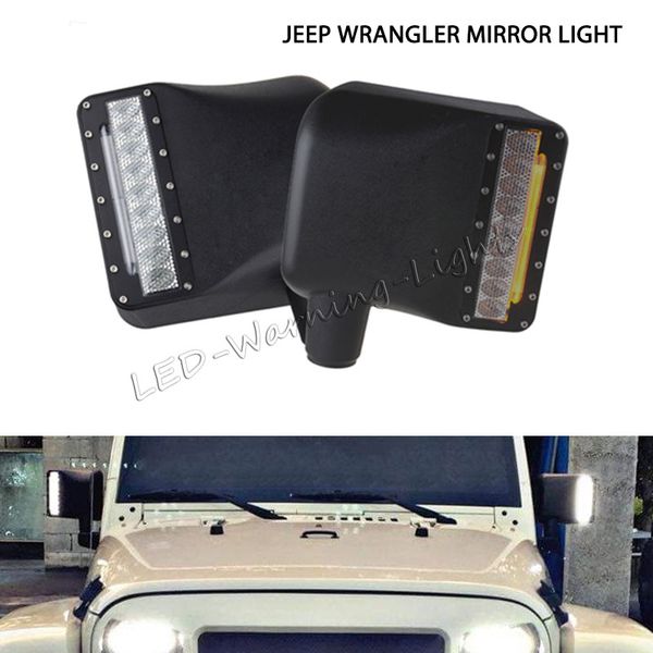 

pair 27w car led rearview side replacement led off road mirror turn signal lights for jeep wrangler tj 07-16