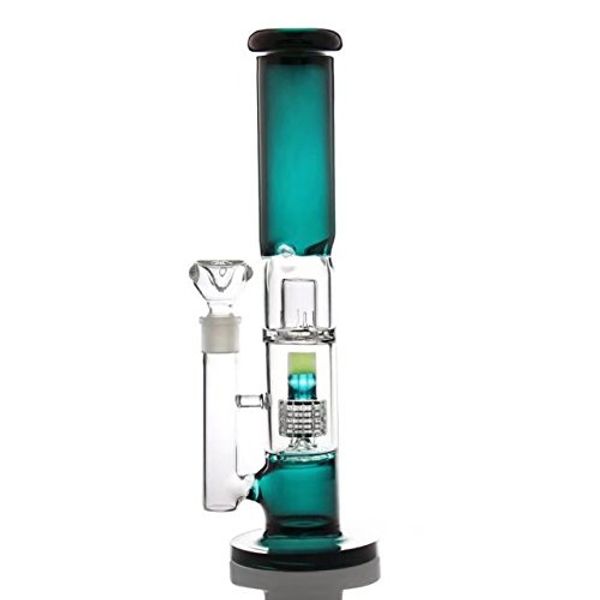 

2018 High Quality Exquisite Thick Glass Bong Percolator Glass Water Pipe Smoking Bong Oil Rigs Bong Height 37cm